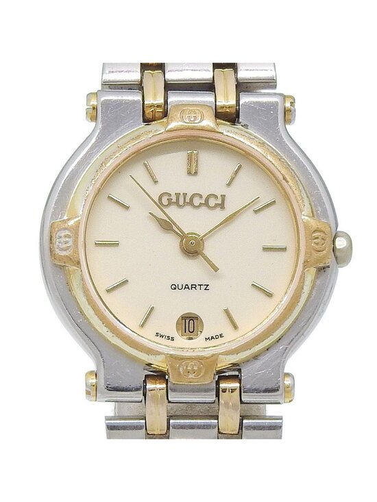 Gucci Stainless Steel Gold Plated Quartz Analog Display Ivory Dial Watch main image 7